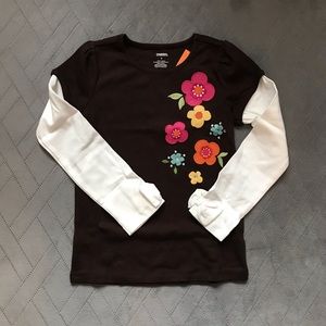 NWT Gymboree Gem Flower Double Sleeve Tee Sz 6